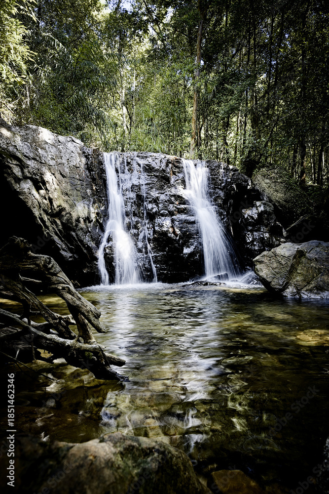 Naklejka premium Small waterfall in the Phu Quoc jungle