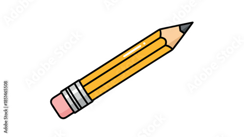 Yellow Pencil with Pink Eraser Icon