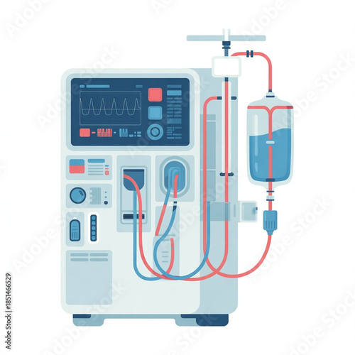 Hemodialysis Machine Vector Illustration