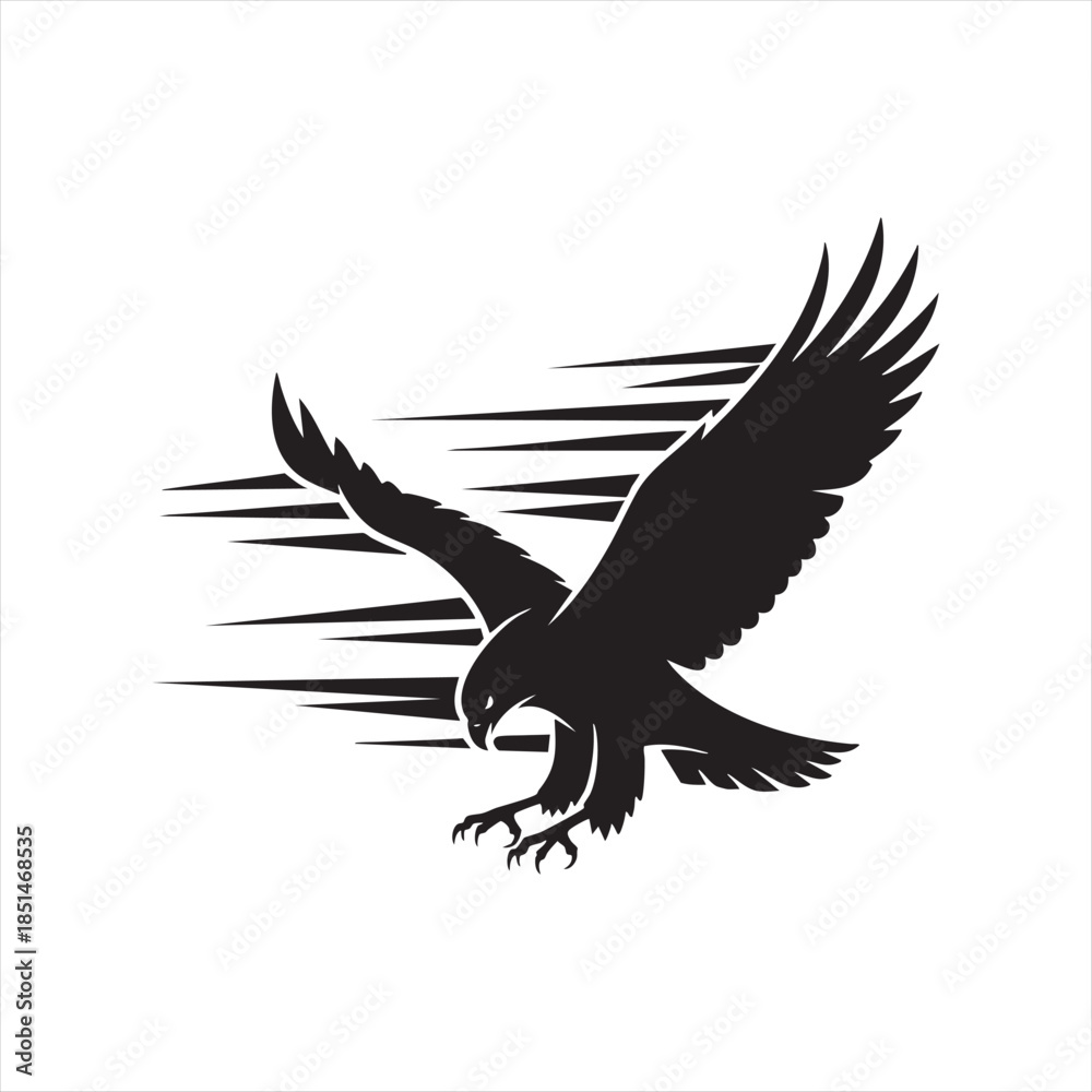 Fototapeta premium Firefly_Imagen_A stylized silhouette of a hawk 611048 vQm