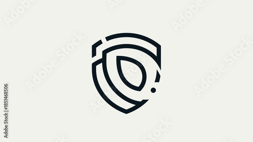 Modern Shield Logo Design with Abstract Elements.