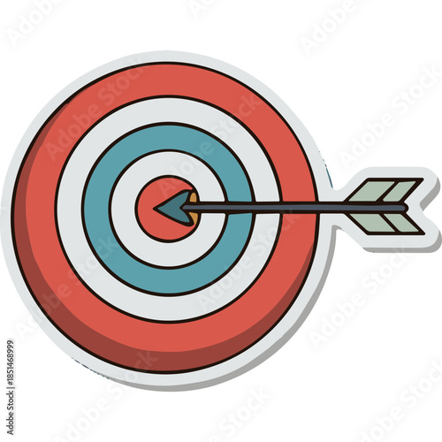 Arrow Hitting Bullseye Target