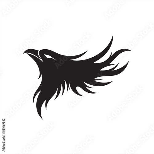 Firefly_Imagen_A black silhouette of a phoenix  125196 Vgg