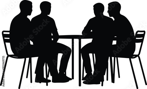 Black silhouette set of mountain bikers and cycling actions, extreme sports, fitness, adventure, trails, wheelie, downhill, sport.