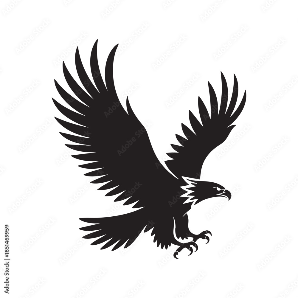 Obraz premium Firefly_Ideogram_A black silhouette of an eagle w 771402 DKt