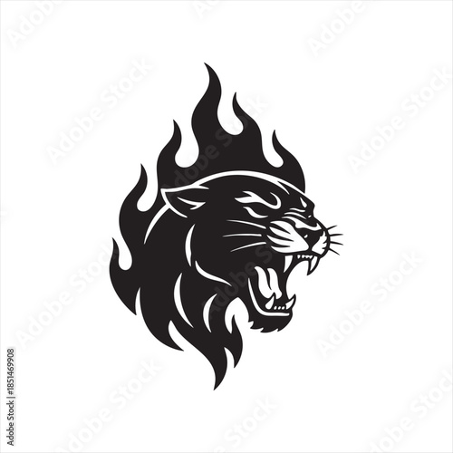 Firefly_Gemini Flash_A black silhouette of a roaring  171395 m3O