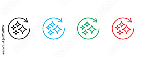 Starburst icon set vector on white background. rotation with starburst icon. vector illustration.