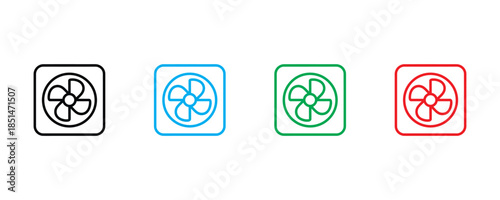 Fan icon set vector on white background. rotation fan icon. vector illustration.