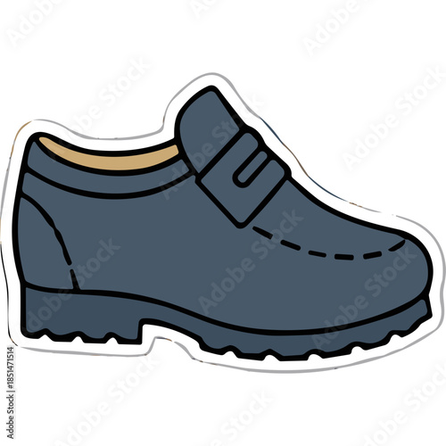Blue Casual Loafer Shoe Illustration