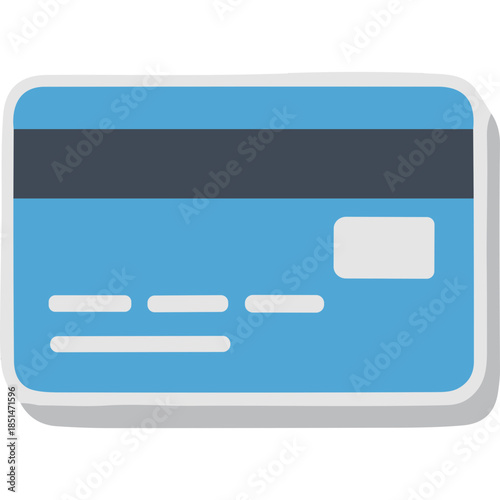 Blue Credit Card Icon - Payment and Finance Vector Art