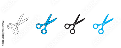 Scissors icon set vector on white background. precision, crafting, diy symbol. vector illustration.