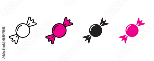 Candy icon set vector on white background. sweet, tasty, yummy, appetite symbol. vector illustration.