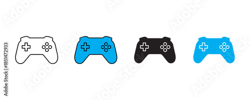 Gaming controller icon set vector on white background.  gamepads, console symbol. accessories, joystick, button icon. vector illustration.