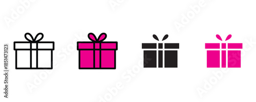 Gift box icon set vector on white background. festive, holiday, celebration symbol. vector illustration.