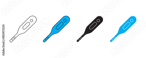 Thermometer icon set vector on white background.  temperature symbol. vector illustration.