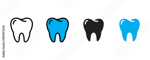 Teeth icon set vector on white background. dentistry, symbol. dentel health icon. vector illustration.