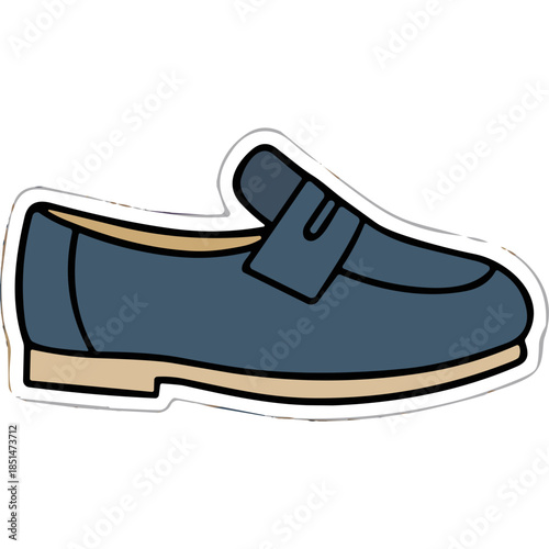 Blue Loafer Shoe Illustration