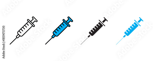 Syringe icon set vector on white background. injection, medicine symbol. vaccination icon. vector illustration.