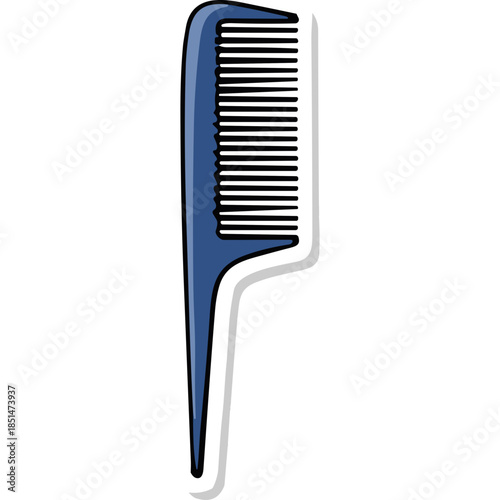 Blue Rat Tail Comb Icon with Shadow