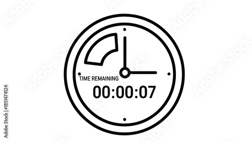 Countdown timer icon with seven seconds remaining, illustrating urgency and time limits.