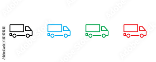 Delivery truck icon set vector on white background. transportation symbol. modern truck icon. vector illustration.