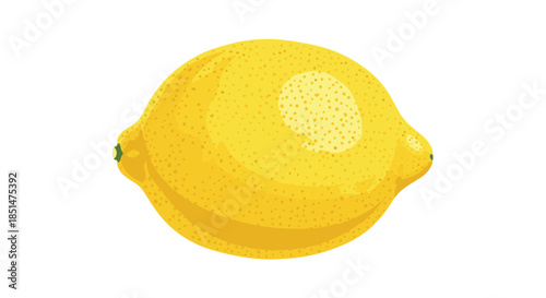 A vibrant, textured illustration of a whole fresh yellow lemon, isolated on a clean and simple white background.