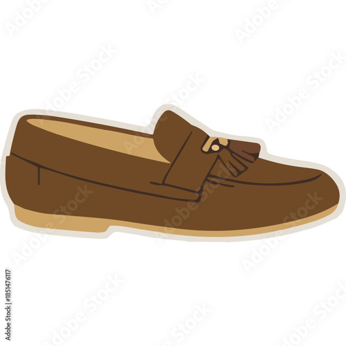 Brown Leather Tassel Loafer Shoe