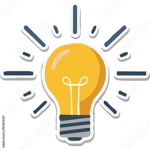 Bright Idea Light Bulb Icon - Innovation and Creativity Symbol
