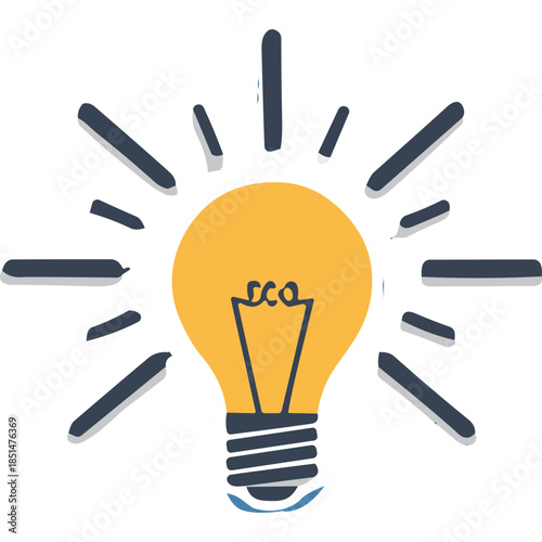 Bright Idea Light Bulb Icon - Innovation Concept