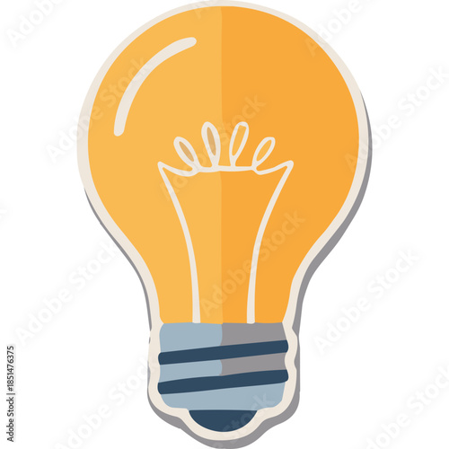 Bright Idea Light Bulb Icon - Vector Illustration