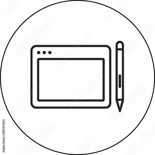 Digital drawing tablet icon