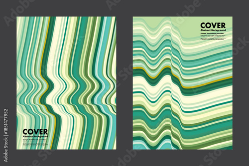 Green wavy stripe abstract background vector with flowing lines and vibrant gradients, creating a dynamic motion effect for modern covers, posters, presentation and digital designs.