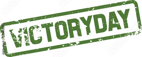 Commemorative green VICTORYDAY rubber stamp for patriotic celebrations and historical remembrance