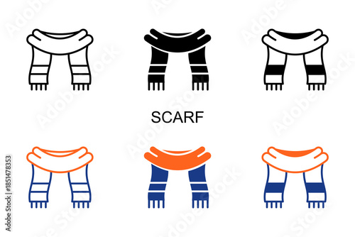 Scarf Icon Multi Style Vector Illustration