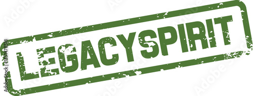 Green grunge Legacyspirit rubber stamp representing enduring traditions and organizational values