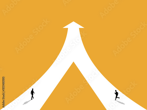 two businesspeople share the same goal.