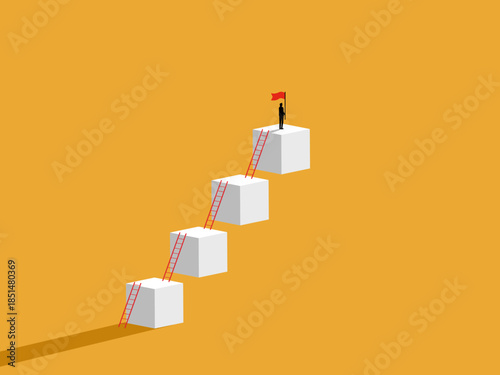 Business leaders carry the flag of victory in every step of the business game.