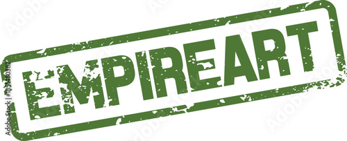 Distinctive green textured rubber stamp with the word Empireart ideal for creative design projects