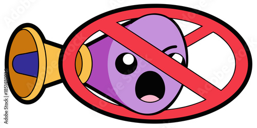 Prohibition of Loudspeakers: A Visual Representation of Silencing Communication and Noise.