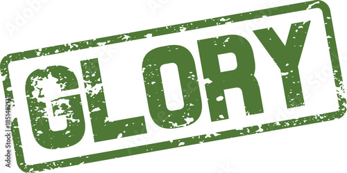 Distressed Green Glory Word Rubber Stamp Symbol for Success and Achievement