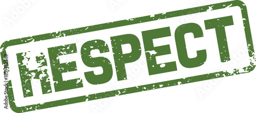 Grunge Style Green Stamp Highlighting the Word Respect for Ethics and Values