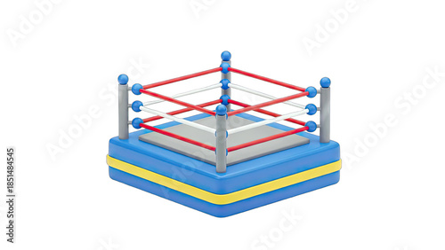 Boxing Ring Illustration Isolated on White Background