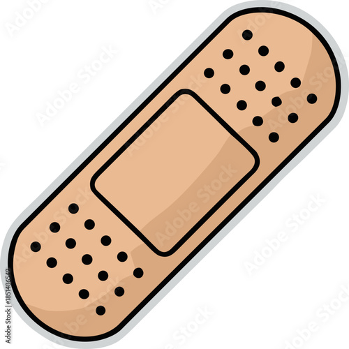 Cartoon Bandage Illustration - Medical First Aid Icon