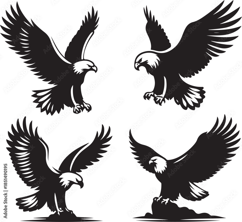 Fototapeta premium Birds icon silhouette vector with white background