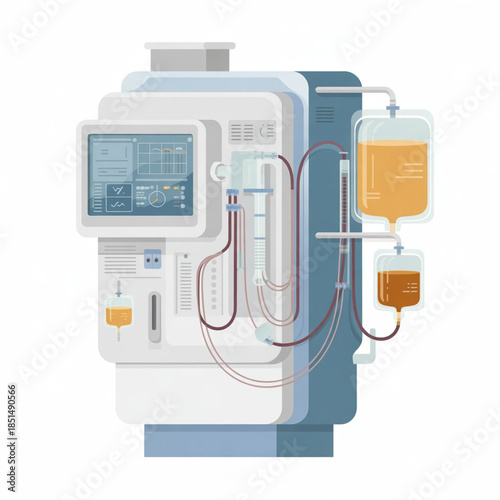 Hemodialysis Machine Vector Illustration