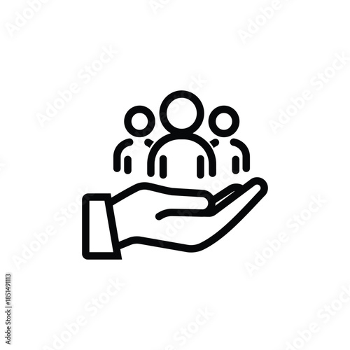 Employee’s Protection icon outline stroke style vector illustration