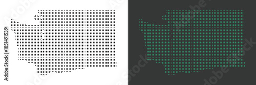 Washington dot map vector illustration, USA State
