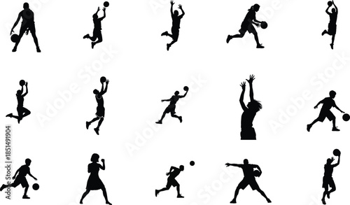 Collection of diverse sports silhouettes