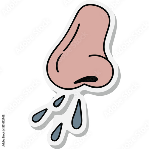 Cartoon Snotty Nose Sticker