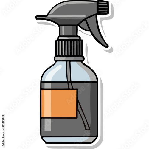 Cartoon Spray Bottle with Orange Label
